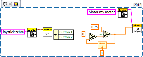 LabVIEW Button Control of Motor Example