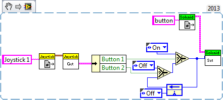 LabVIEW Button-On/Button-Off Example