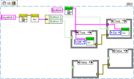 LabVIEW Button-On/Button-Off Alternate Example