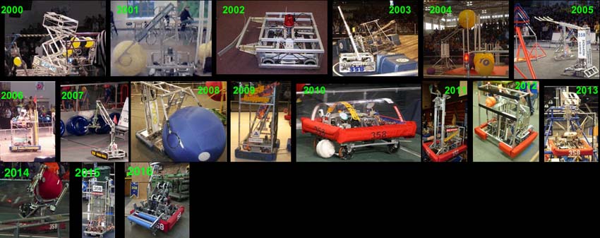 FRC Team 358 Robots Through The Years